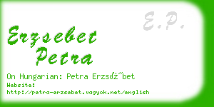 erzsebet petra business card